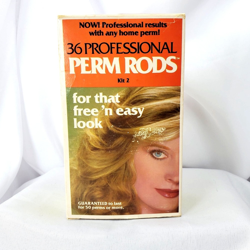 Vintage 1980 Professional Perm Rods Kit 2 Alleghany Pharmacal 36 Curling Rods